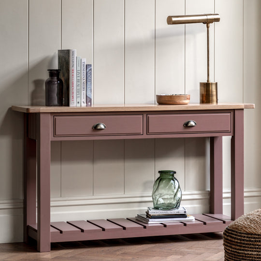 Eton Farmhouse 2 Drawer Console Table | Clay