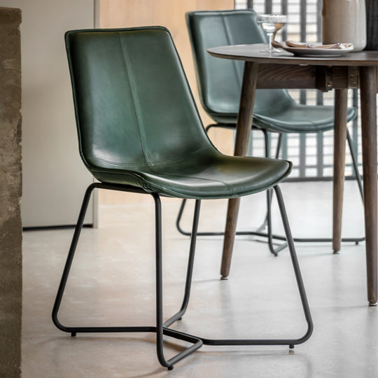 Hawking Vegan Leather Chairs | Green | Set of 2