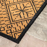 Ikat Coir Doormat | Natural/Black | 90cm