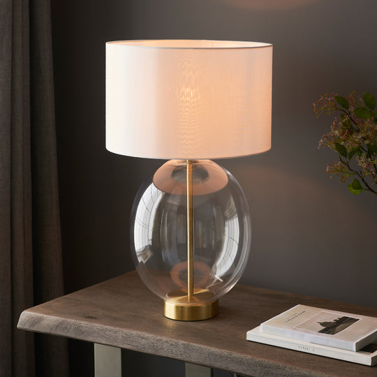 Kelda Oval Table Lamp | Vintage White