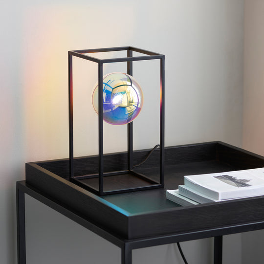 Kinjo Iridescent Sphere Table Lamp | Matt Black