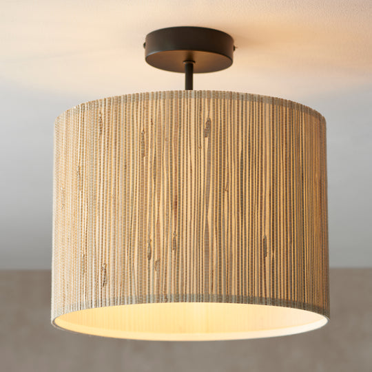 Longshore Seagrass Ceiling Light | Black/Natural