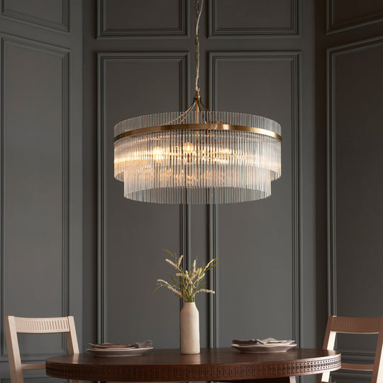 Marietta Grand 7 Pendant Light | Antique Brass