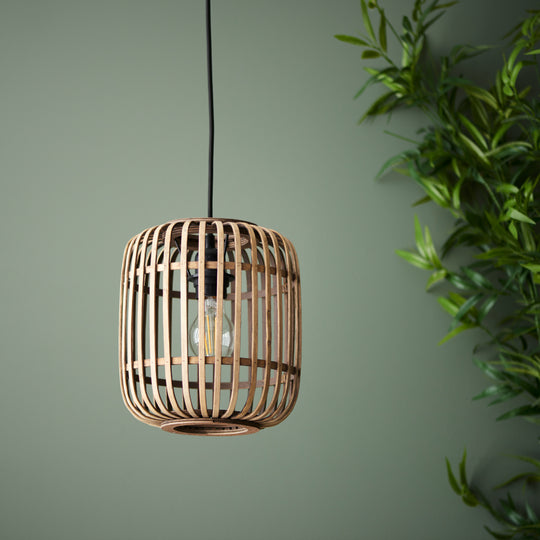 Mathias Bamboo Cage Single Pendant Light | Natural