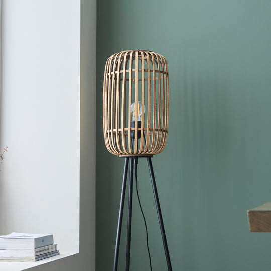 Mathias Bamboo Cage Floor Light | Natural