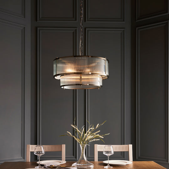 Ridgeton 5 Bulb Pendant Light Fitting | Antique Brass