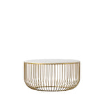 Riley Wire Coffee Table with Marble Top | Gold