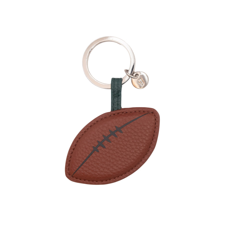 Padded Vegan Leather Rugby Ball Keyring