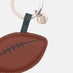 Padded Vegan Leather Rugby Ball Keyring