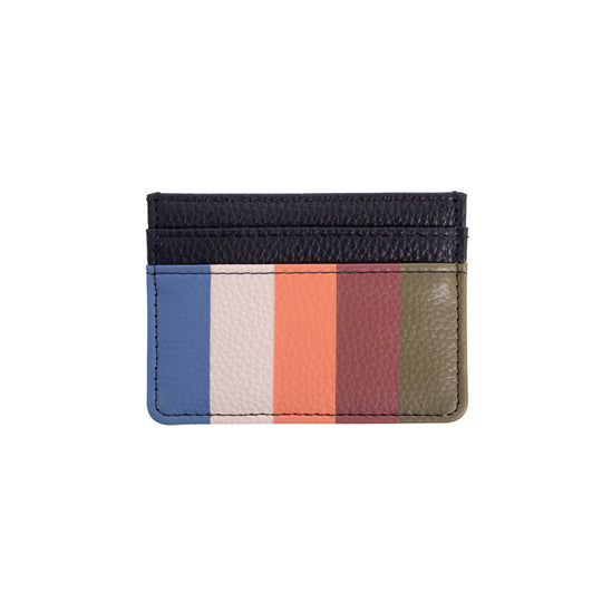 Vegan Leather Cardholder | Multi Stripe