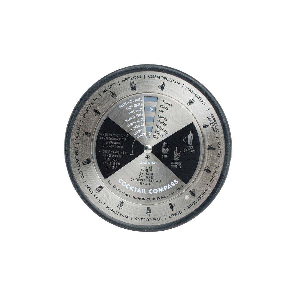 Compass Reciple Gentlemen's Hardware | Cocktail Recipe Compass (Stainless Steel ...
