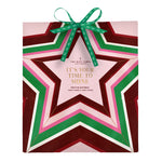'It's Your Time To Shine' Festive Ribbon Tied Gift Bag | Candle & Body Lotion Set | Warm Amber & Tiare Flower