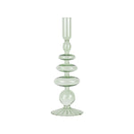 Glass Bubble Dinner Candle Holder | Green
