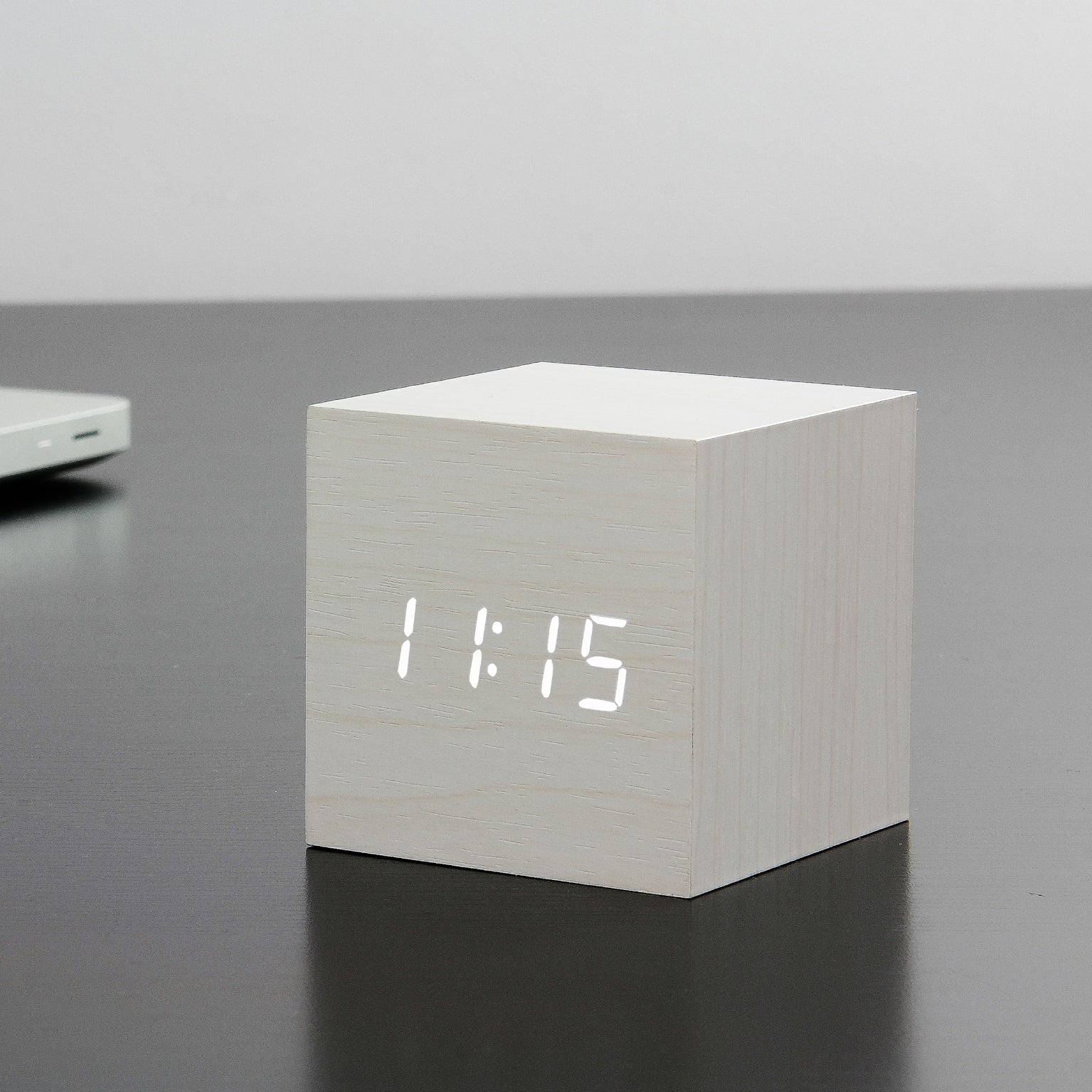 Gingko Design LED Cube Click Clock - White | About Living