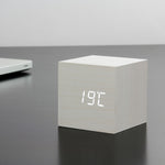 LED Cube Click Clock | White