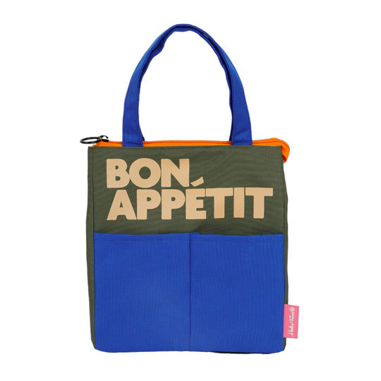 'Bon Appetit' Lunch Bag | Blue