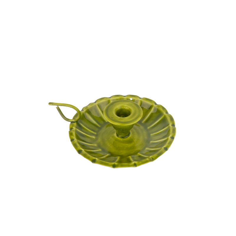 Candle Holder | Green Leaf | 18cm