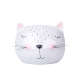 Cat Coin Bank with Whiskers | White