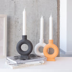 Ceramic Candle Holder | Black Oval