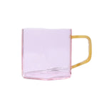 Geometric Glass Mug | Pink & Yellow