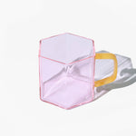 Geometric Glass Mug | Pink & Yellow