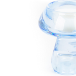 Glass Mushroom Candle Holders | Light Blue | Set of 2