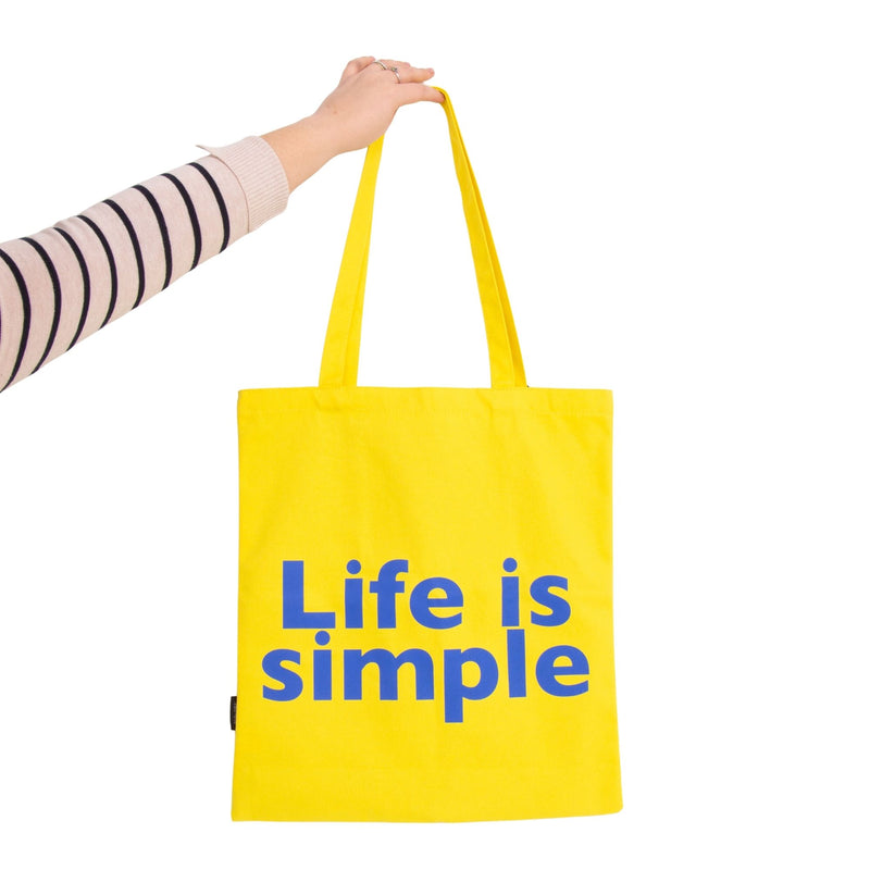 'Life Is Simple' Tote Bag | Yellow