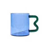 Wave Handled Glass Mug | Sapphire