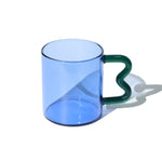 Wave Handled Glass Mug | Sapphire