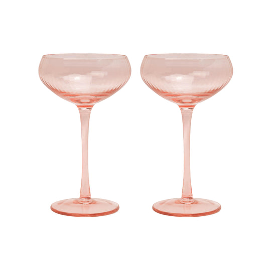 The Lou Coupe Cocktail Glasses | Blush | Set of 2