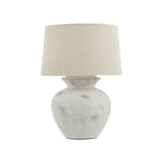 Downton Antique Ceramic Table Lamp with Linen Shade | White