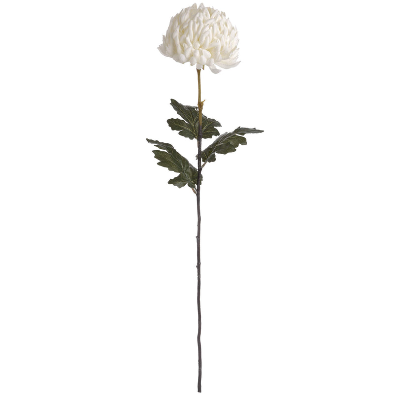 Faux Chrysanthemum Stem | White