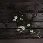 Faux Wild Meadow Rose Spray | White | 74cm