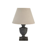 Incia Urn Wooden Table Lamp with Linen Shade | Grey