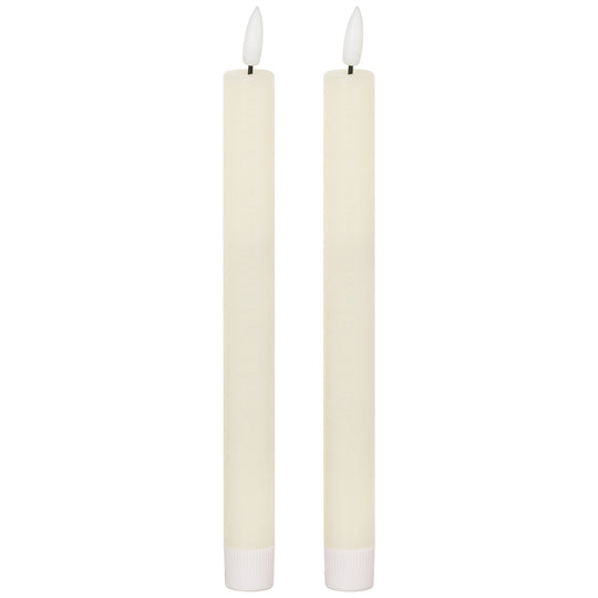 Luxe Collection Natural Glow LED Dinner Candles | Ivory | 2x25cm
