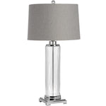 Roma Glass Table Lamp with Linen Shade | 81cm