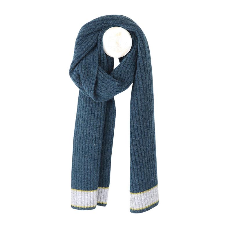 Men's Ribbed Knit Winter Scarf | Dusky Teal