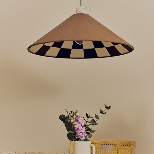 Checkered Cone Shade | Bark Brown | 60cm