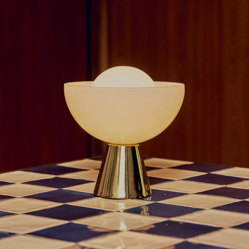 Dome Cordless Table Lamp | Brass