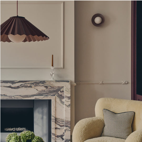 Flush Pleat Wall Light | Emma Gurner Collection | Burgundy