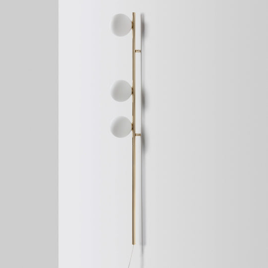 3 Shade Bar Opal Ball Wall Light | Brass