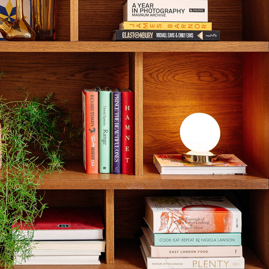 Opal Disk Cordless Table Lamp | Brass