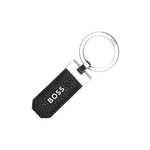 Classic Grained Leather Keyring | Black