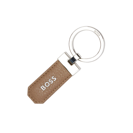 Classic Grained Leather Keyring | Camel