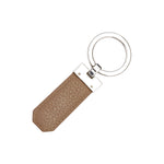 Classic Grained Leather Keyring | Camel