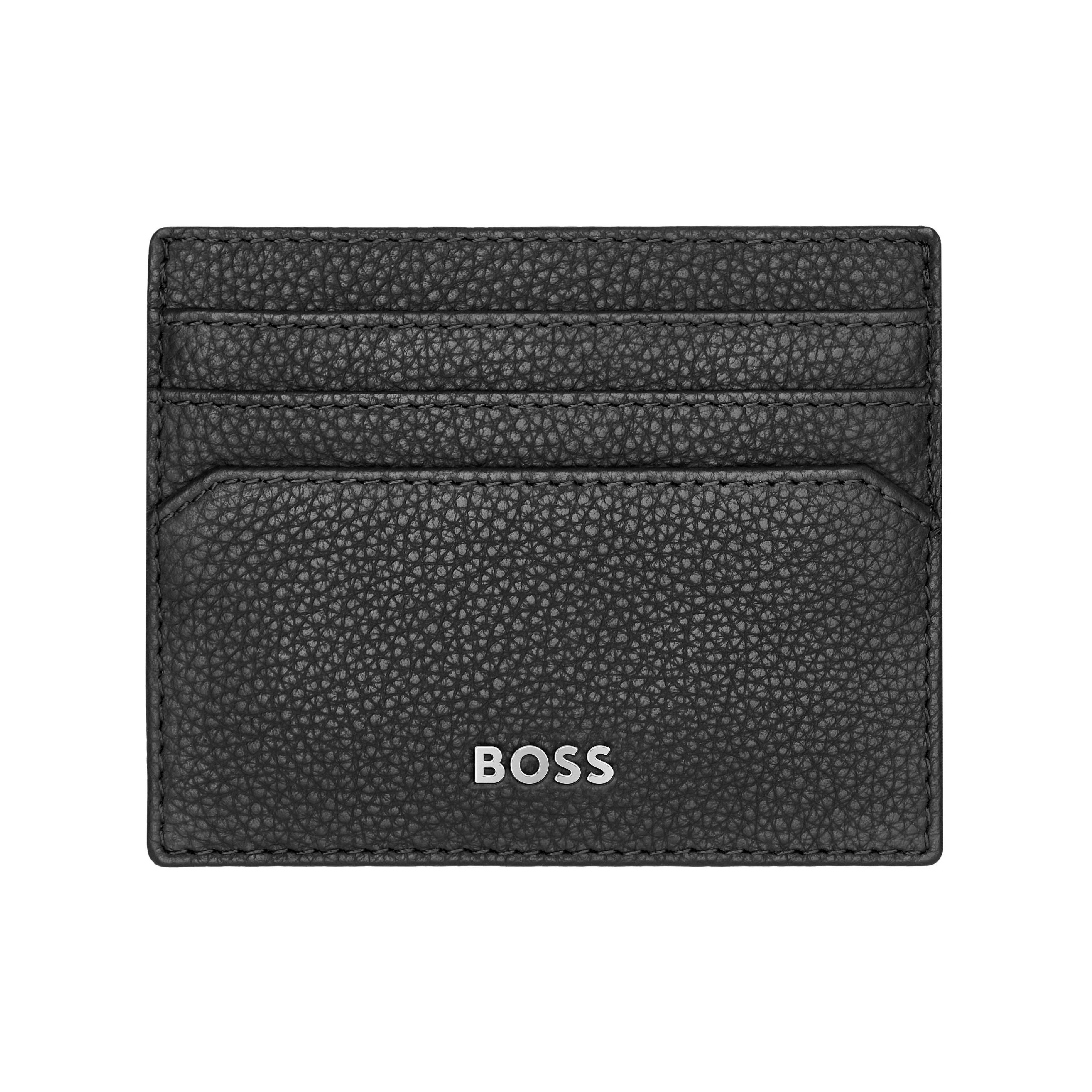 BOSS HUGO Classic Smooth Card Holder Nero - Portacarte In Pelle Con 6 Slot