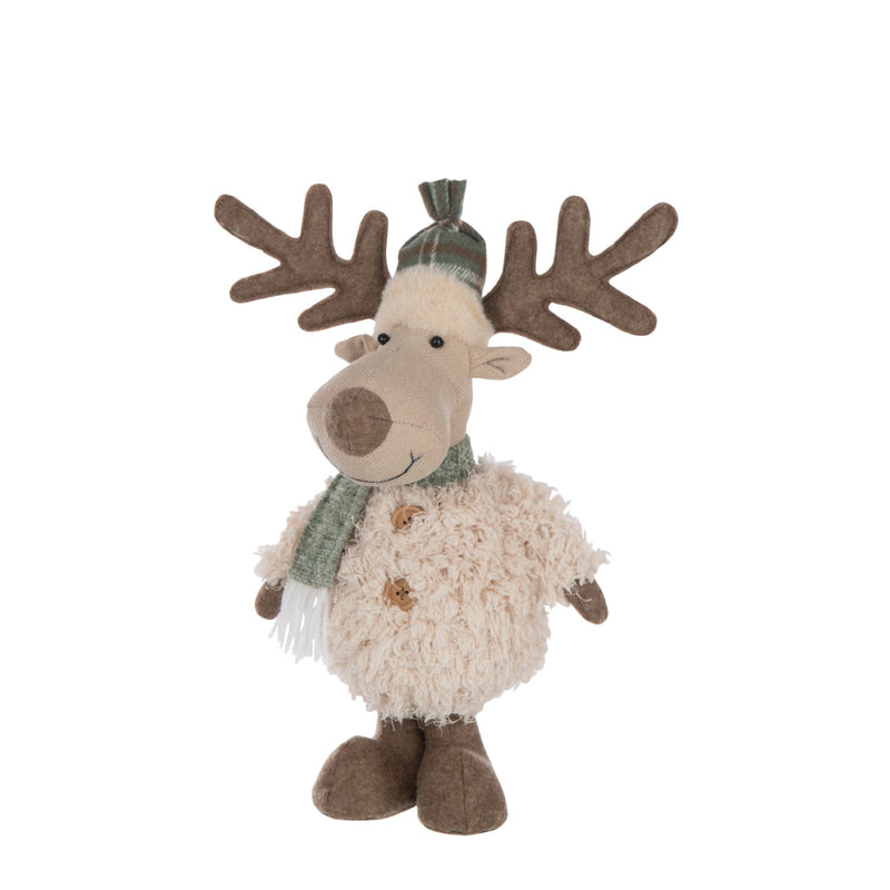 Standing Fabric Moose Decoration | White