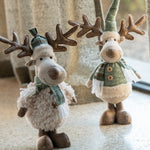 Standing Fabric Moose Decoration | White