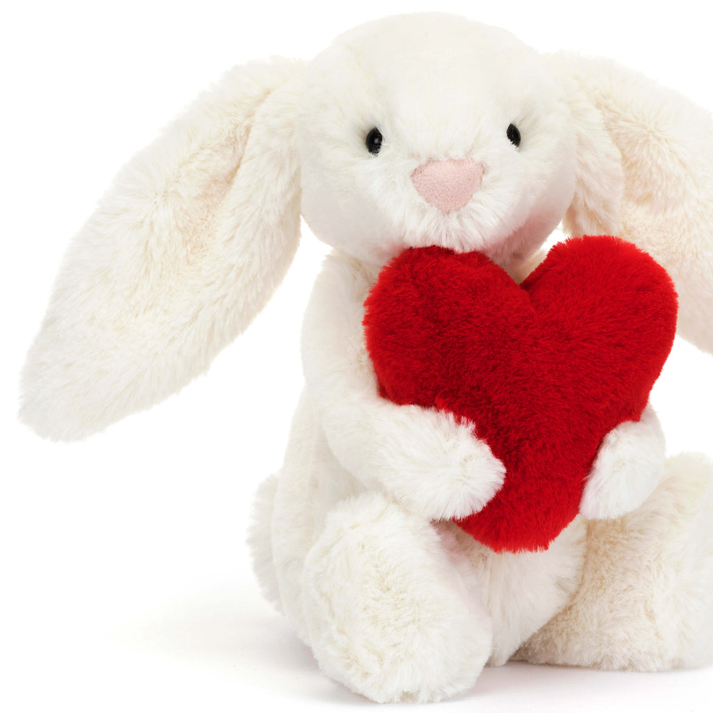 Jellycat Bashful Red Love Heart Bunny Soft Toy Little About Living