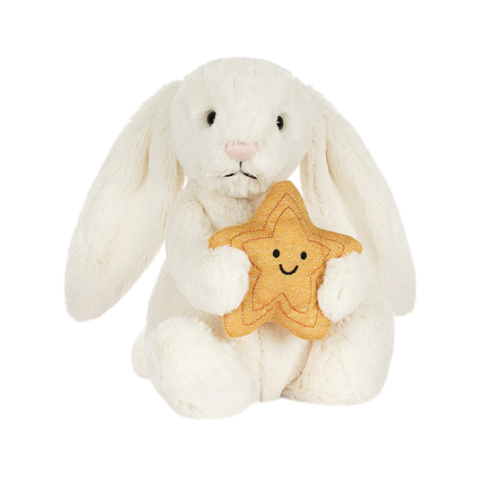 Cream Bunny with Star Soft Toy